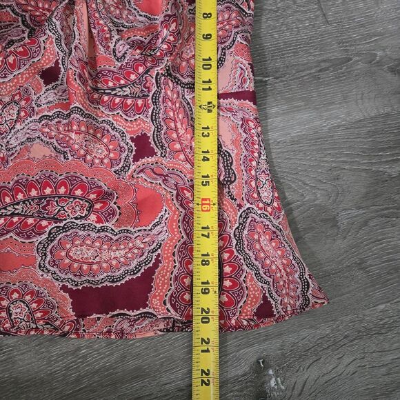 Loft Y2K Dainty Paisley Floral Satin Sleeveless V Neck Top blouse size XS - Picture 6 of 11